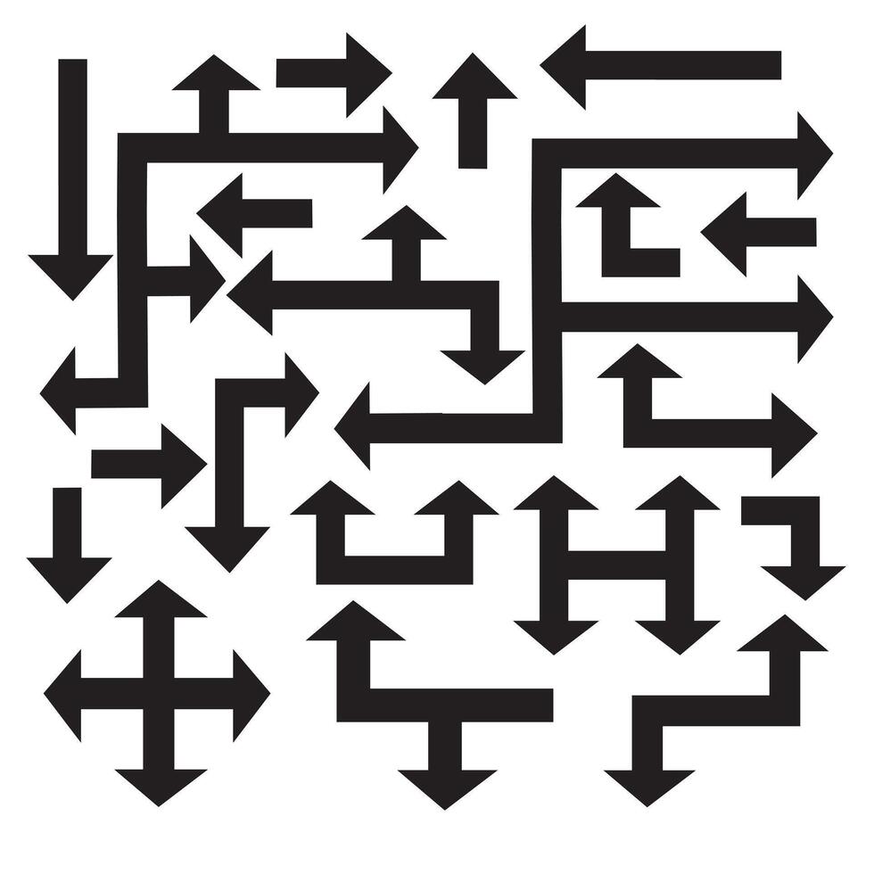 set of arrow doodle on white background for banner,web,infographic,mobile app,map,back,cursor,up and down design,next,button pointer and for icon. vector