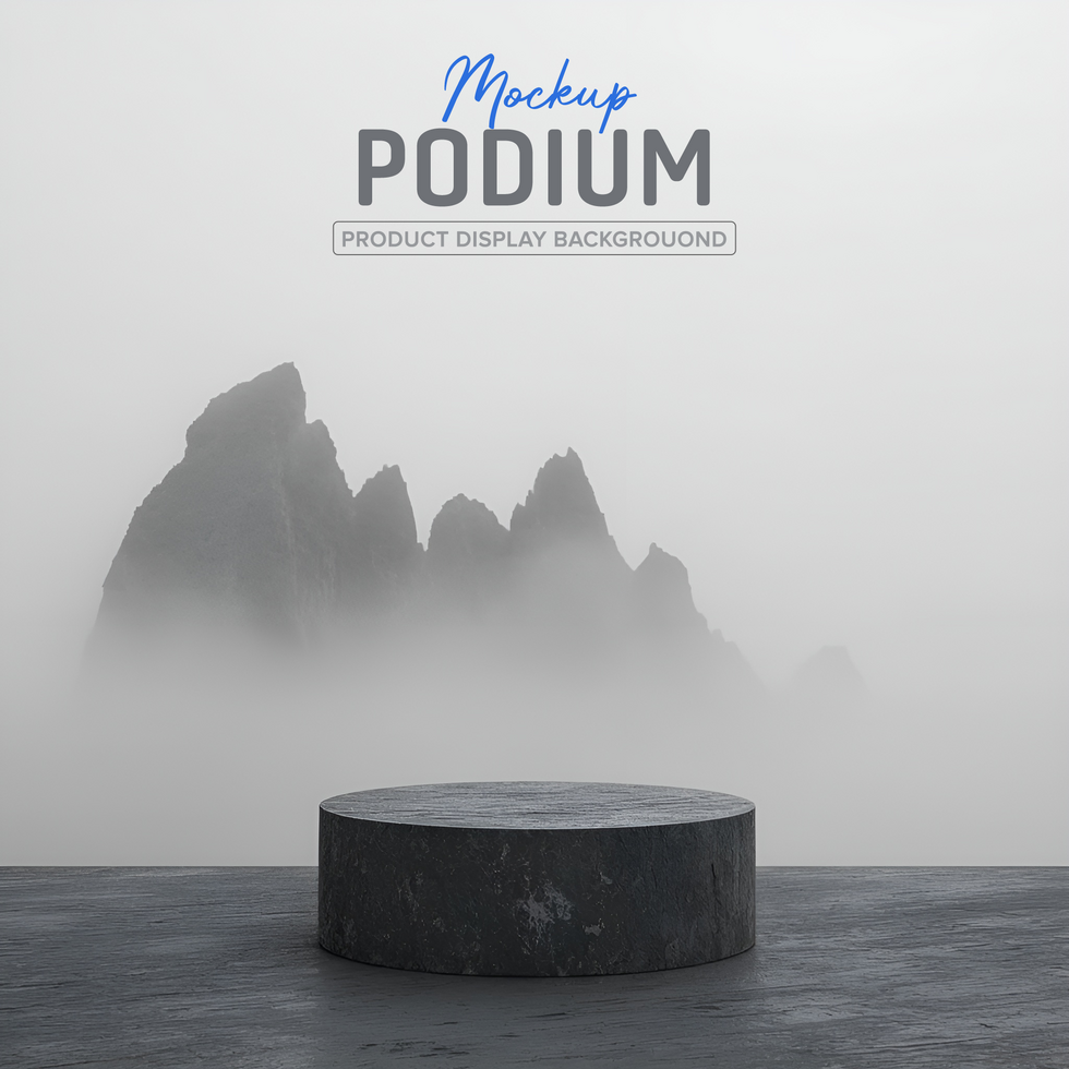Minimalist Dark Grey Stone Pedestal psd