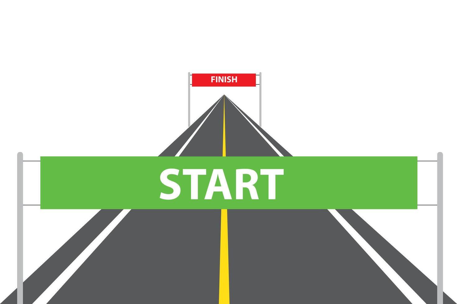 Red Flag finish and green flag start. Graphic concept of start and finish in business or sports. illustration in flat style isolated. vector