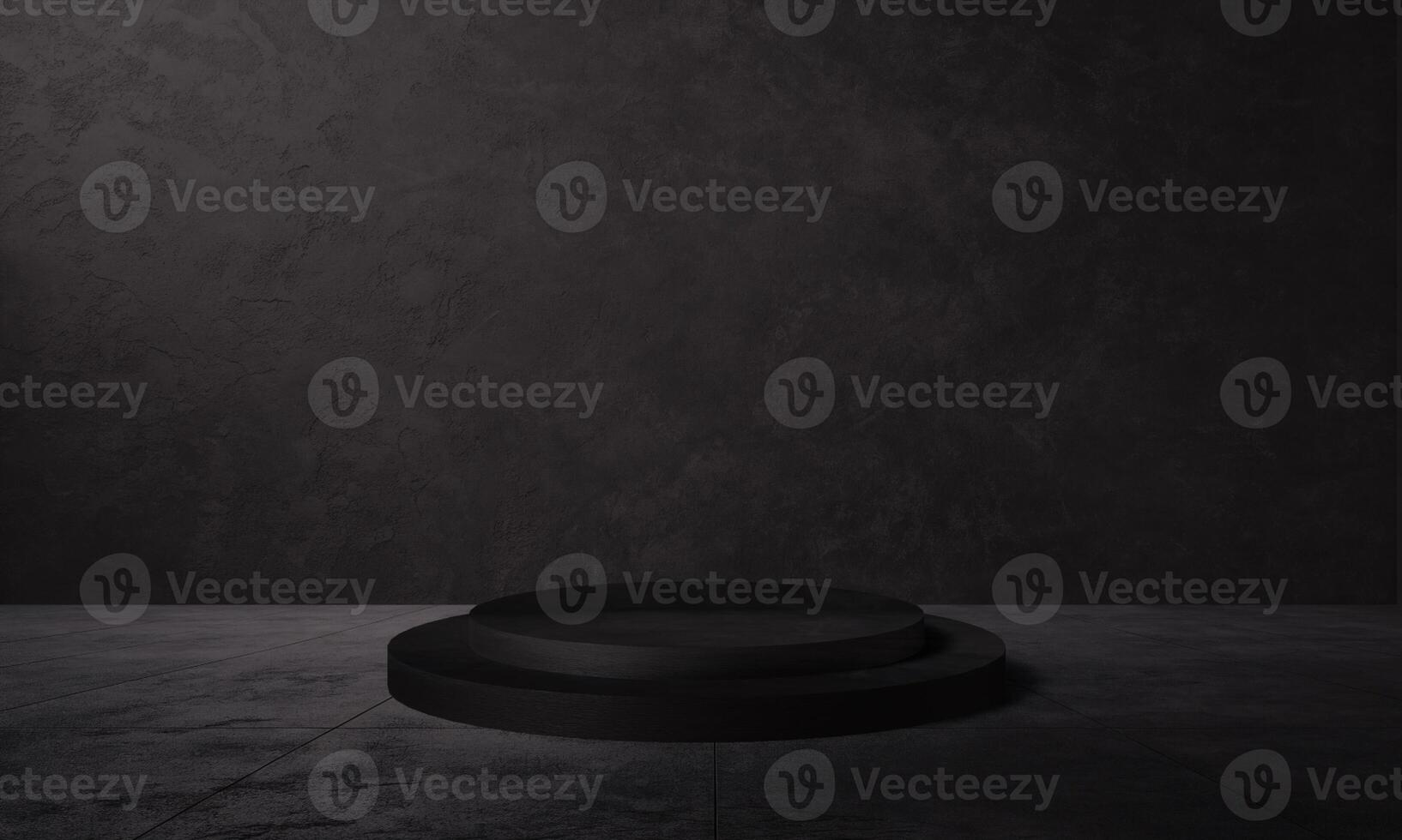 Black background wallpaper podium stage stand showcase circle product display present sale luxury advertisement marketing dais studio minimal premium dark blank empty copy space texture stone black photo