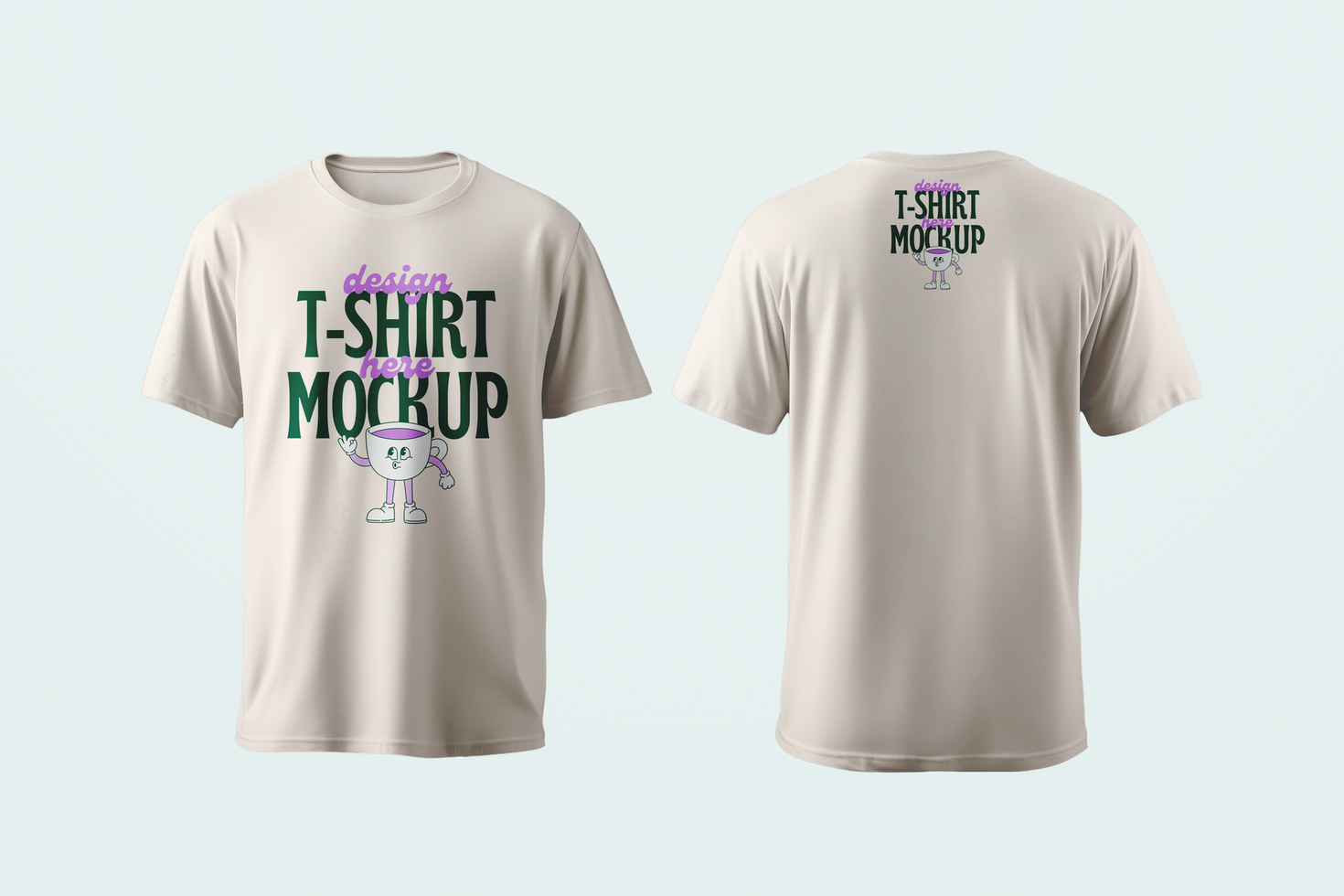 T shirt mockup Front and back view psd