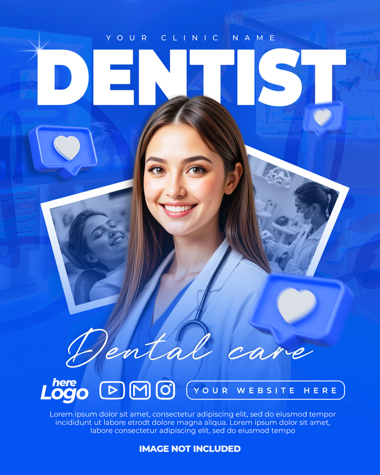 Social media template for dental clinic promotion psd
