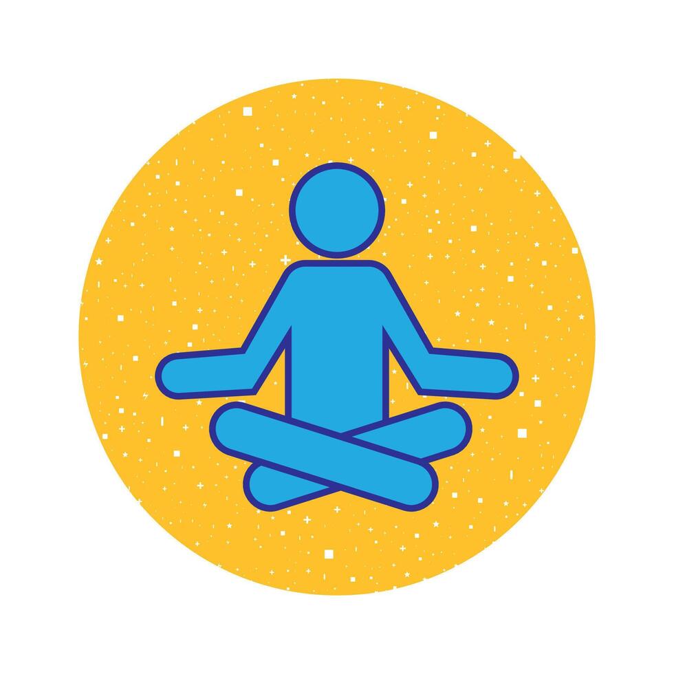 Flat Meditation Icon with Abstract Circle Background for Wellness and Mindfulness Design vector