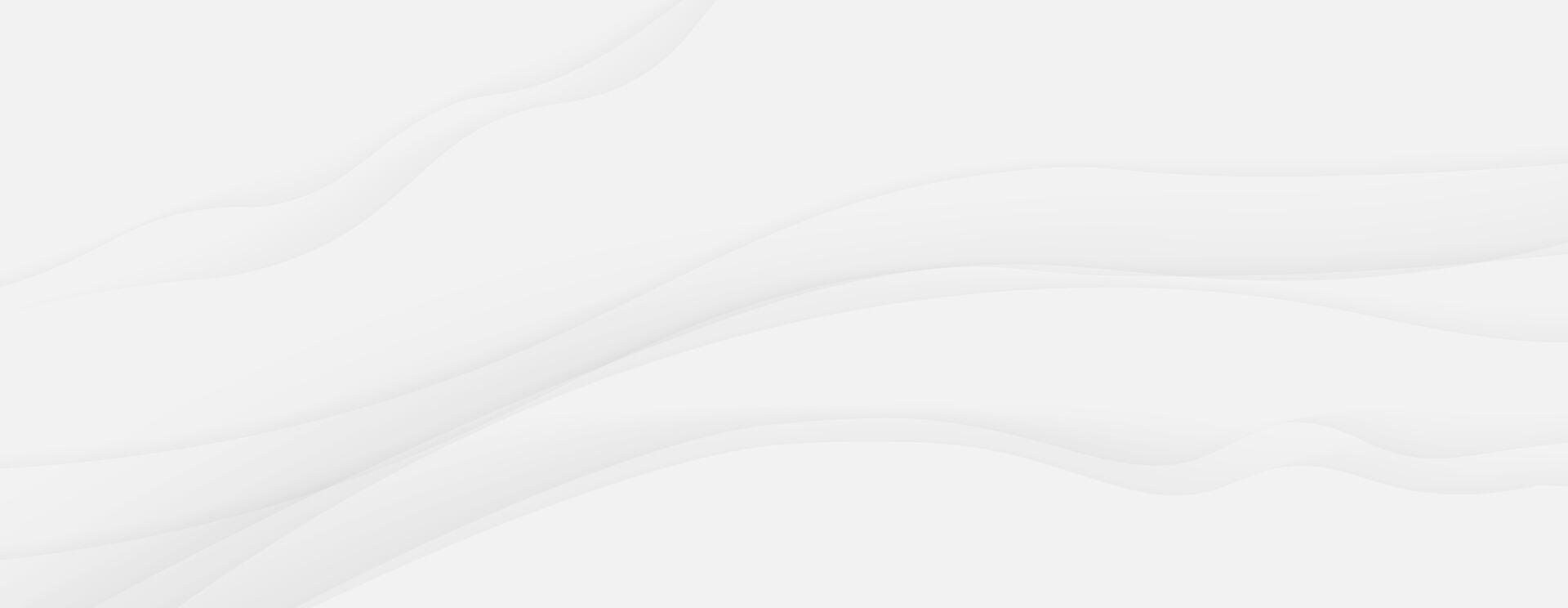 White abstract waves background subtle gray lines modern minimal design vector