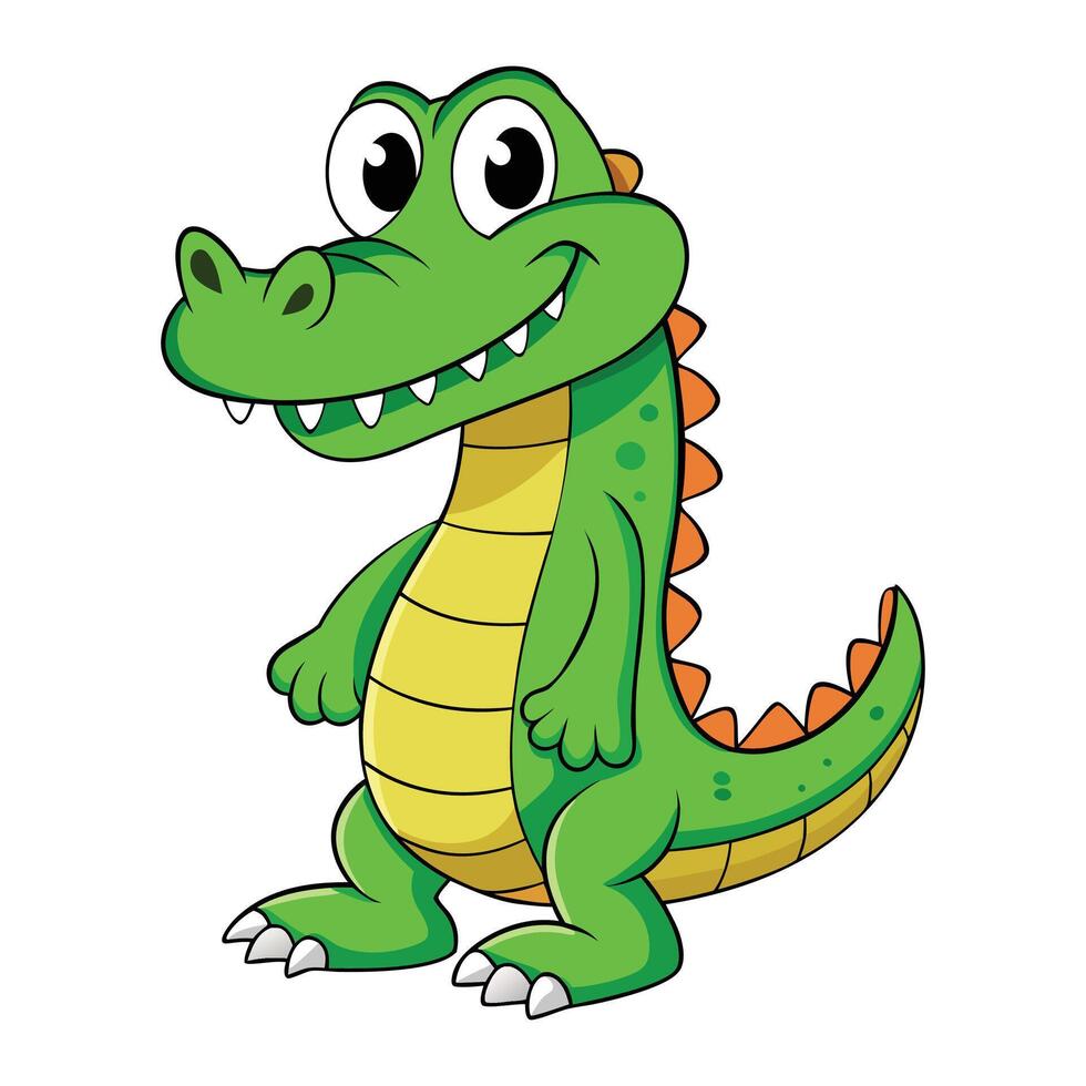 Cartoon alligator isolated on white background vector