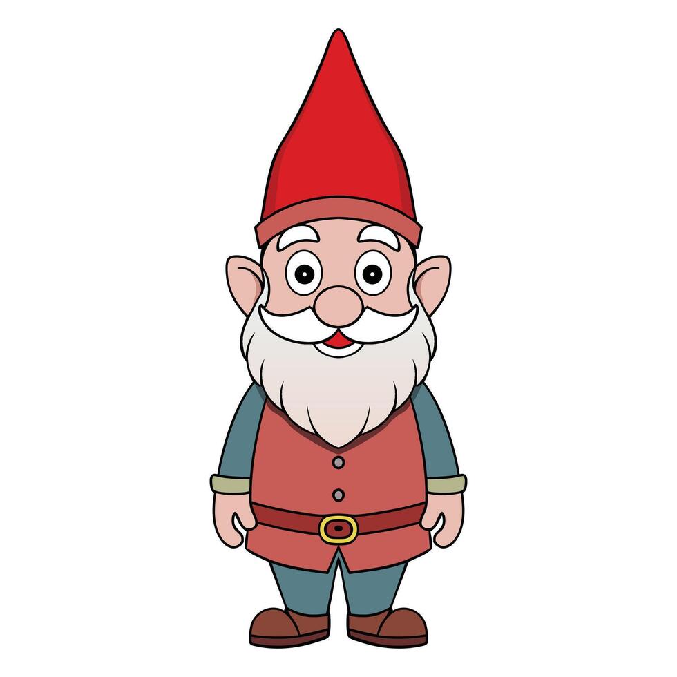 Cute gnome cartoon on white background vector