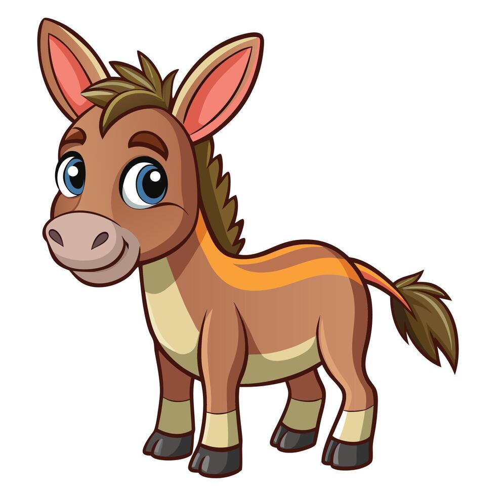 Cute Mule clipart on white background vector