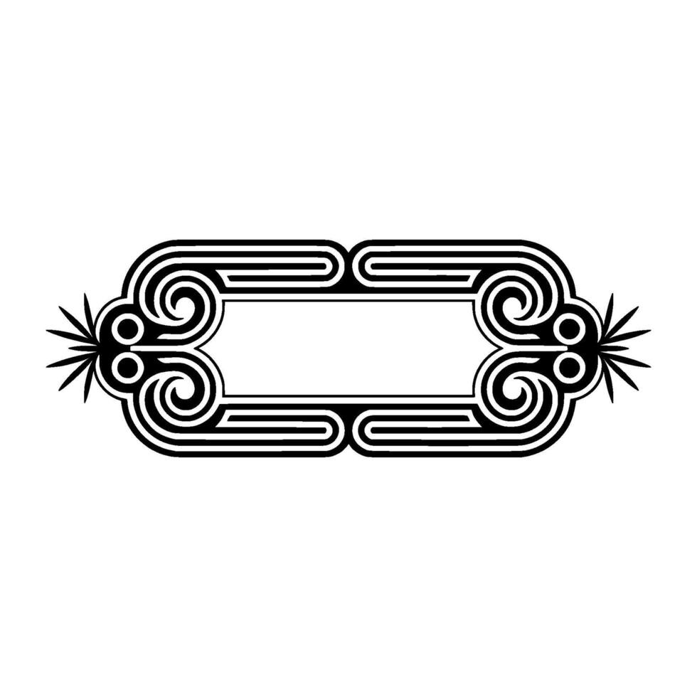 Art Deco Ornamental Frame, Black and White on Light Background. vector