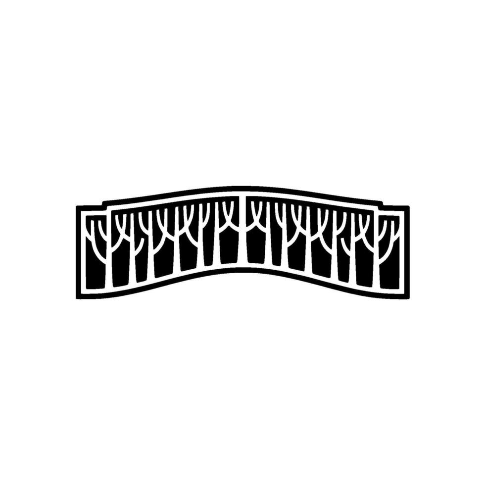 Minimalist Tree Silhouette Border on White Background. vector