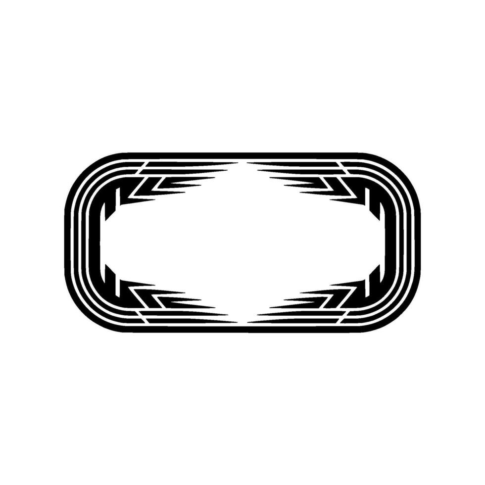 Art Deco Emblem Frame in Black on White Background. vector