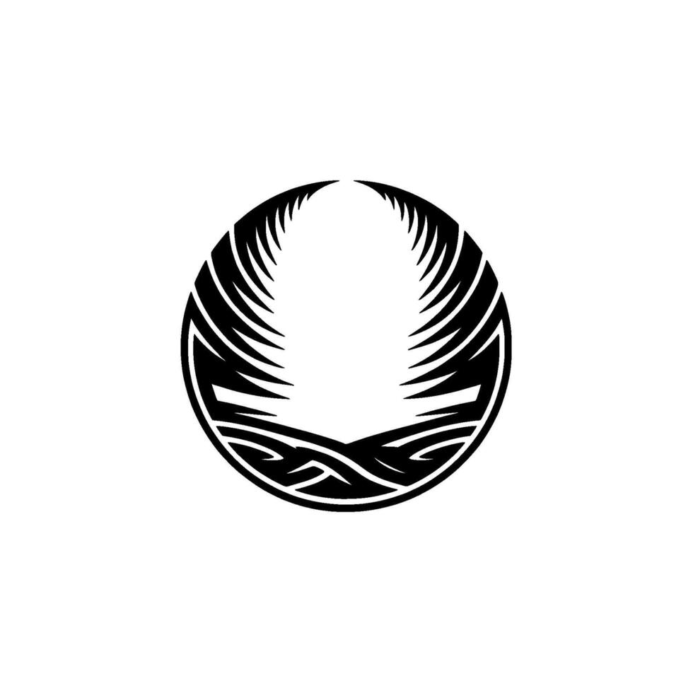 Abstract Black and White Geometric Circle , , Tattoo, Pattern. vector