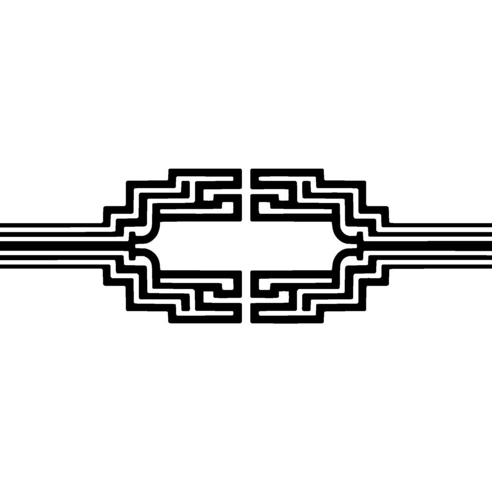Abstract Geometric Pattern in Black Lines on Gradient Background. vector