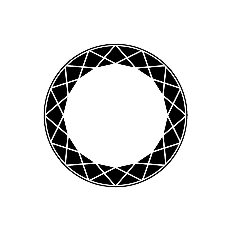 Geometric Circle - Black and White, Minimalist Abstract Art. vector