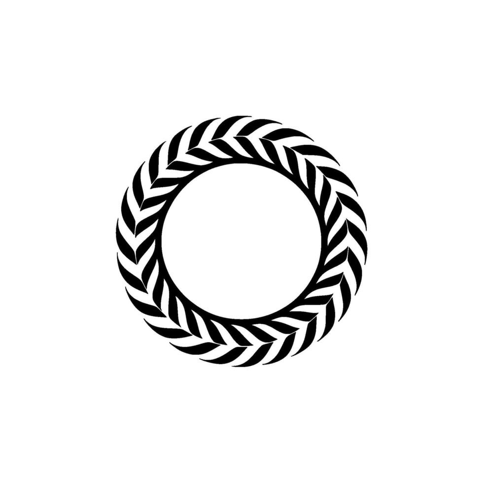 Minimalist Laurel Wreath in Grayscale Symbol of Achievement. vector