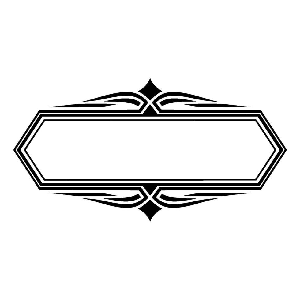 Elegant Black White Label Art Deco Style for Text or Branding. vector