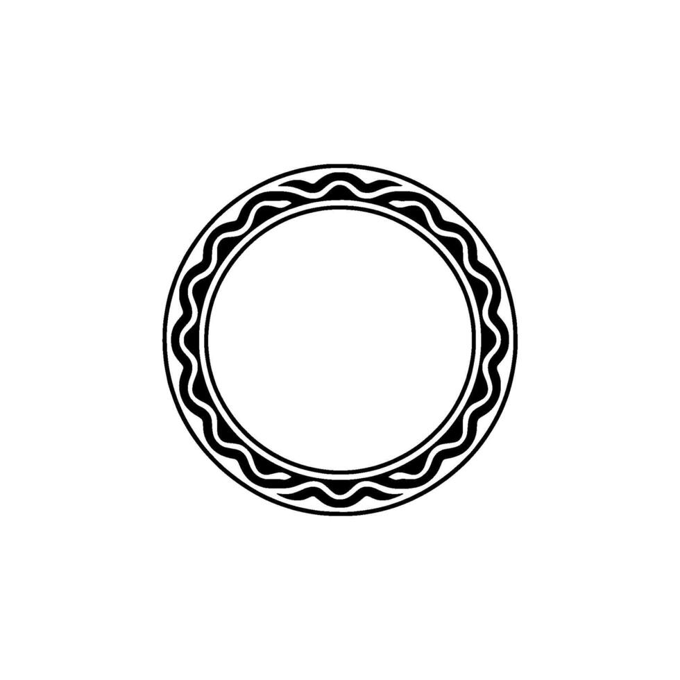 Minimalist Wavy Circle Frame on White Background, Element. vector