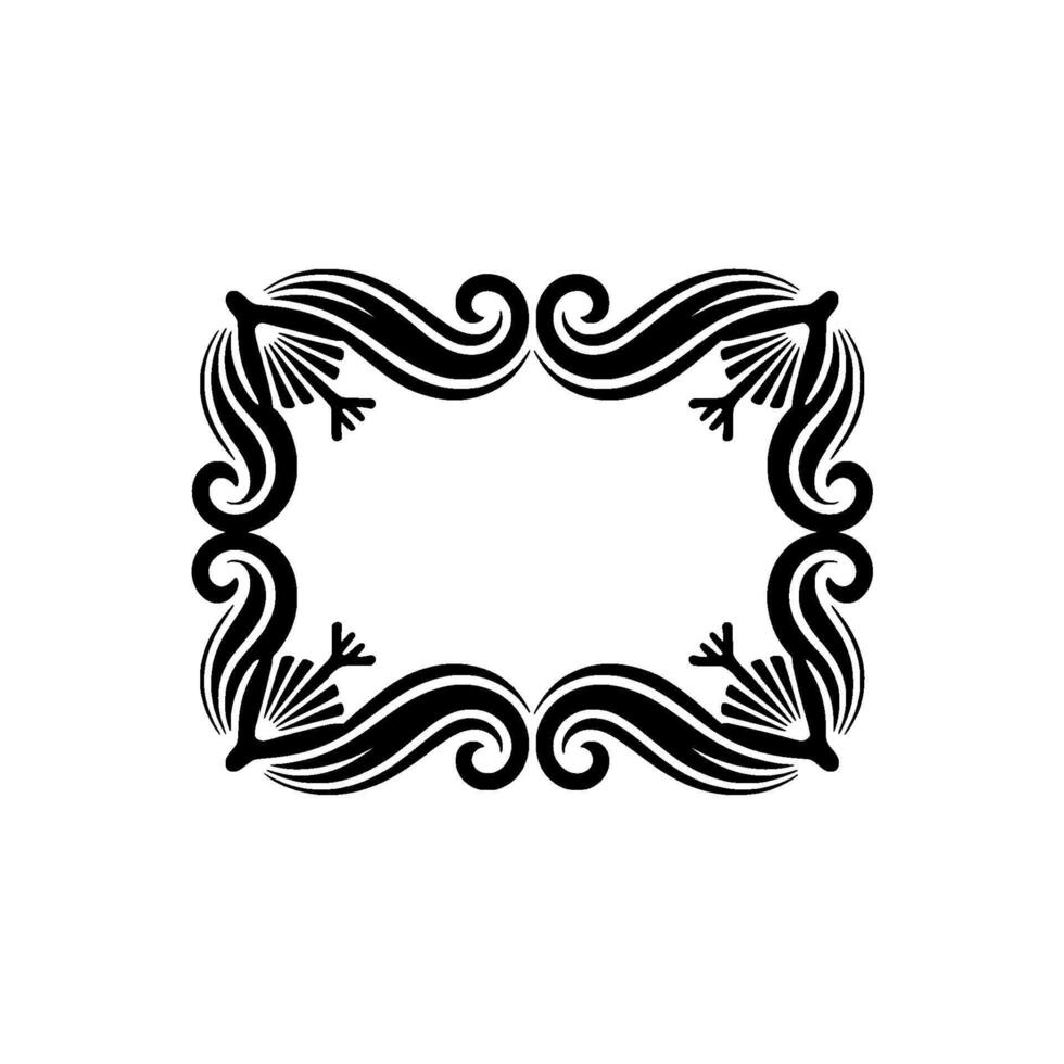 Elegant Black Frame with Ornate Swirls. vector