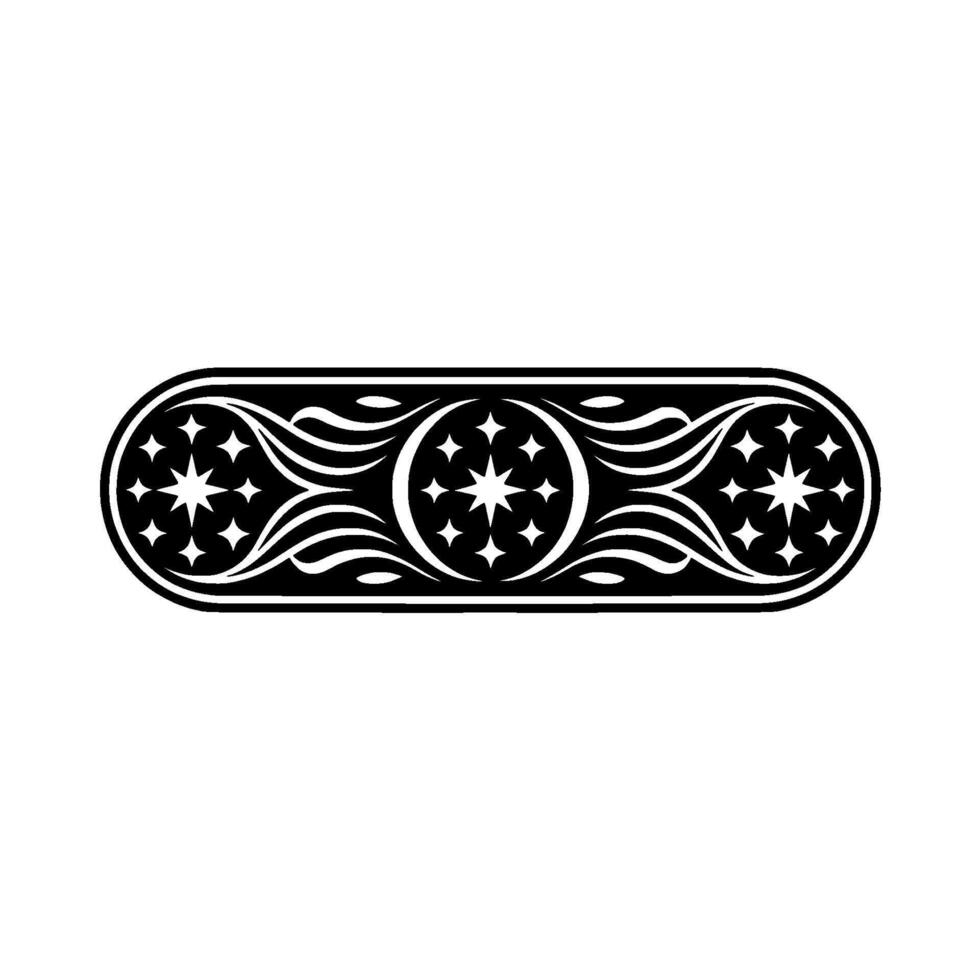 Elegant Black and White Decorative Motif with Stars. vector