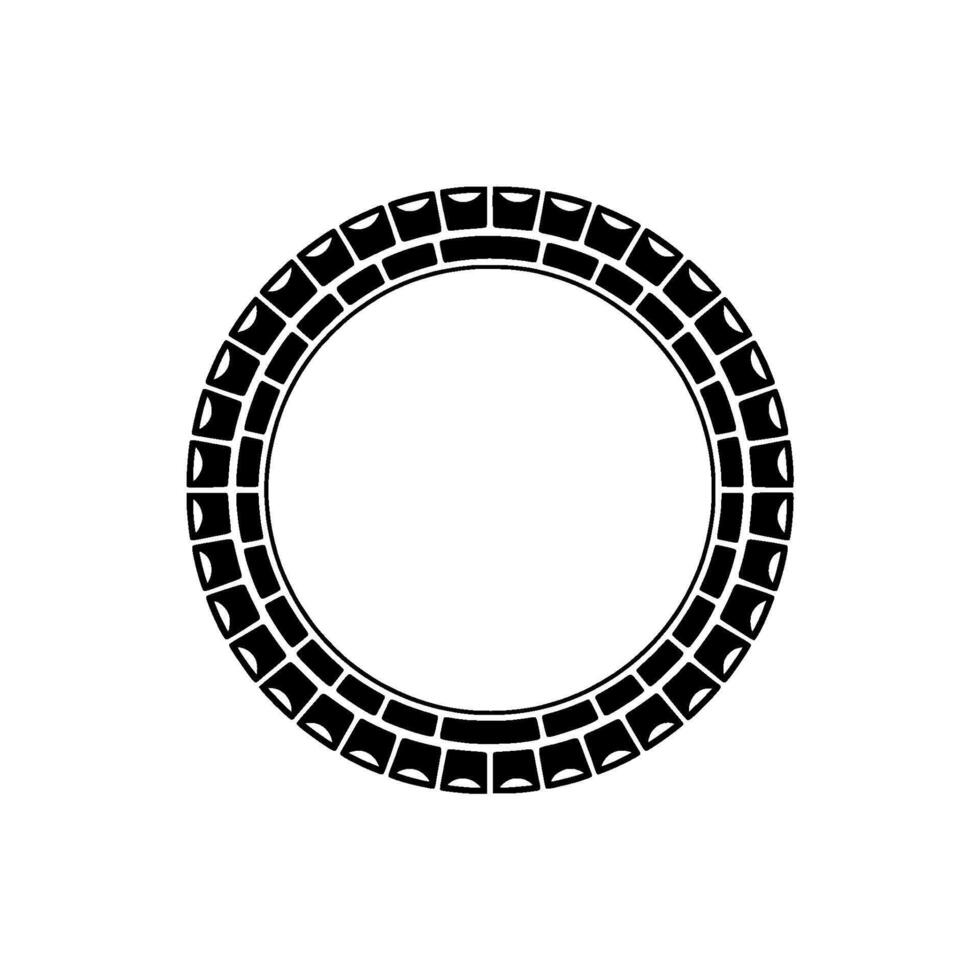 Abstract Black Tire Tread on White, Minimalist. vector
