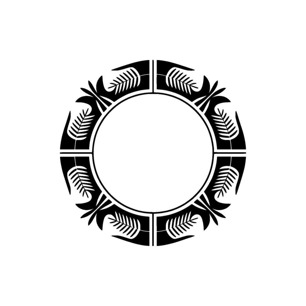 Elegant Black White Floral Wreath Frame for Elements. vector