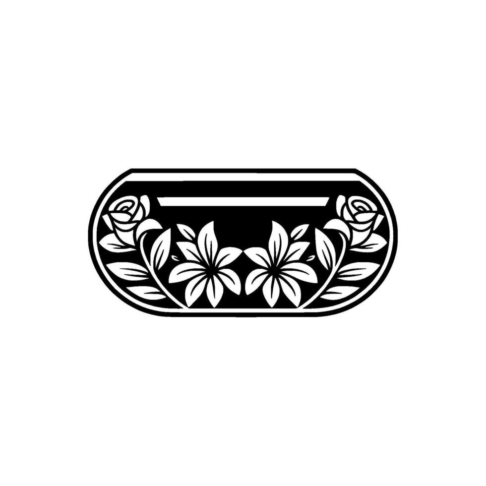Floral Silhouette Modern Botanical Emblem. vector