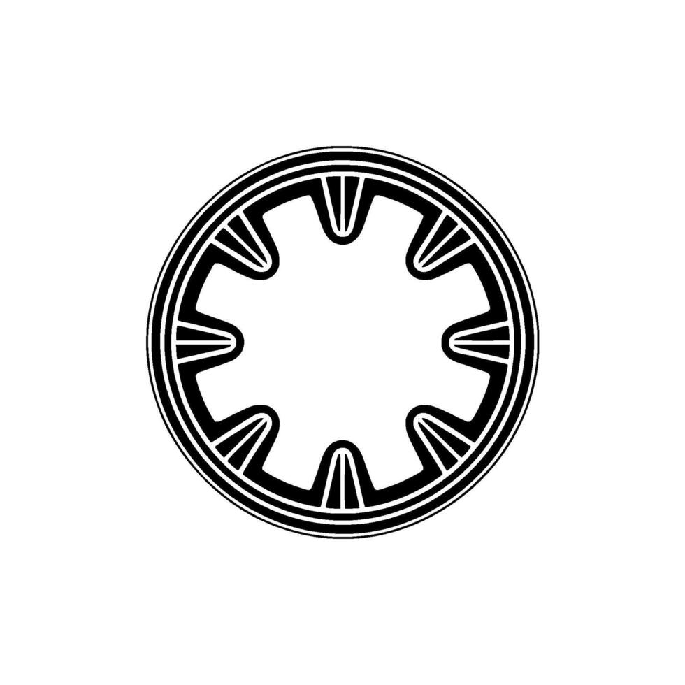 Black and White Imperial Insignia on White Background - Minimalist. vector