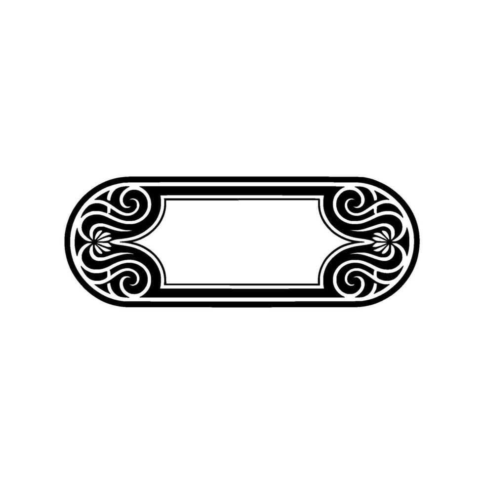 Elegant Decorative Oval Frame with Floral Swirls - Illustration. vector