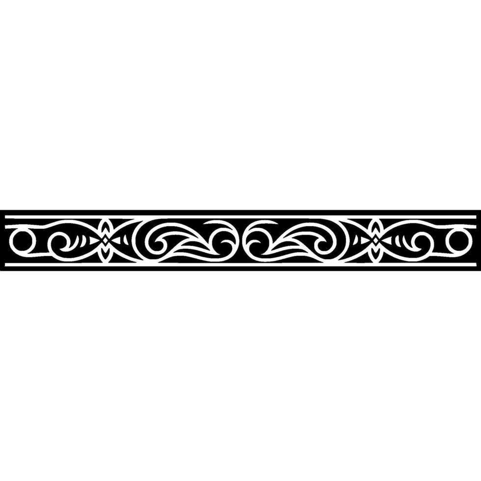 Elegant Black and White Ornamental Border, Illustration. vector