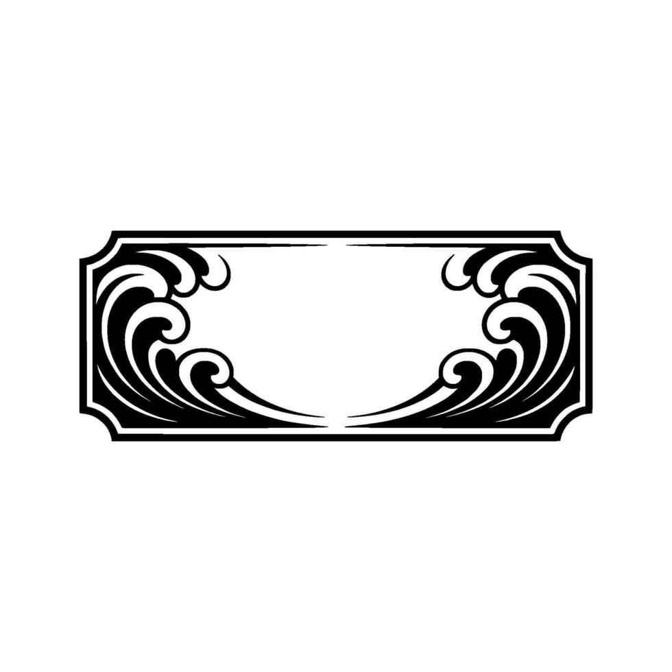 Elegant Ornamental Rectangular Frame, Swirls, Vintage. vector