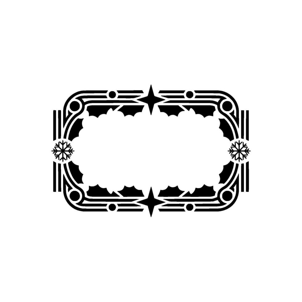 Art Deco Christmas Frame, Minimalist Holiday. vector