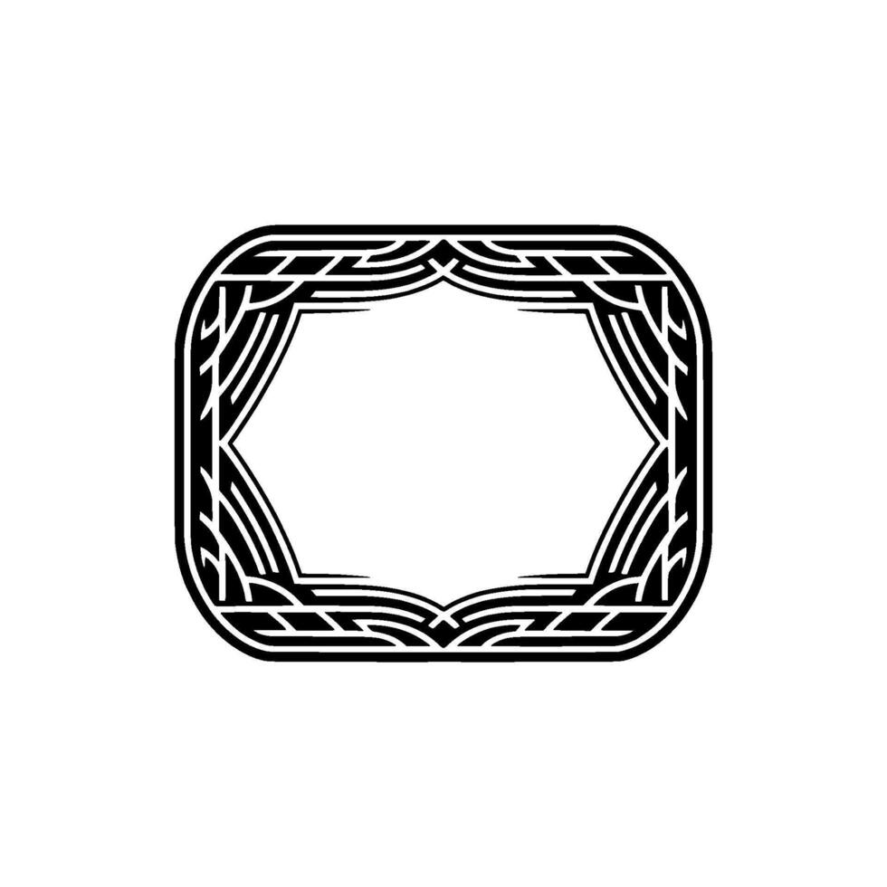 Elegant Art Deco Frame on White Decorative Border, Minimalist. vector