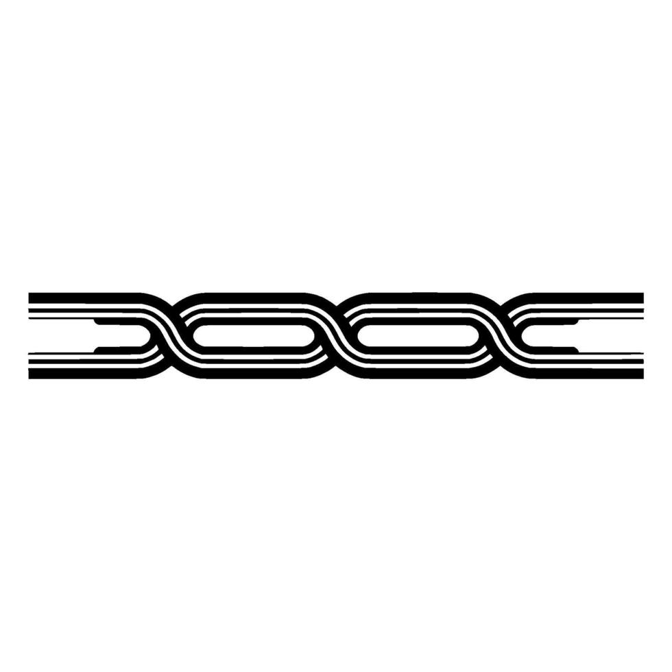 Minimalist Black White Abstract Intertwined Lines. vector