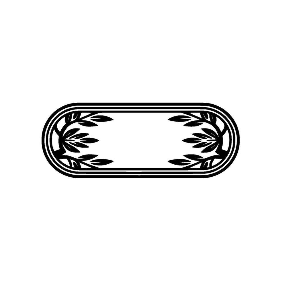 Elegant Black White Decorative Laurel Frame, , Blank Space. vector