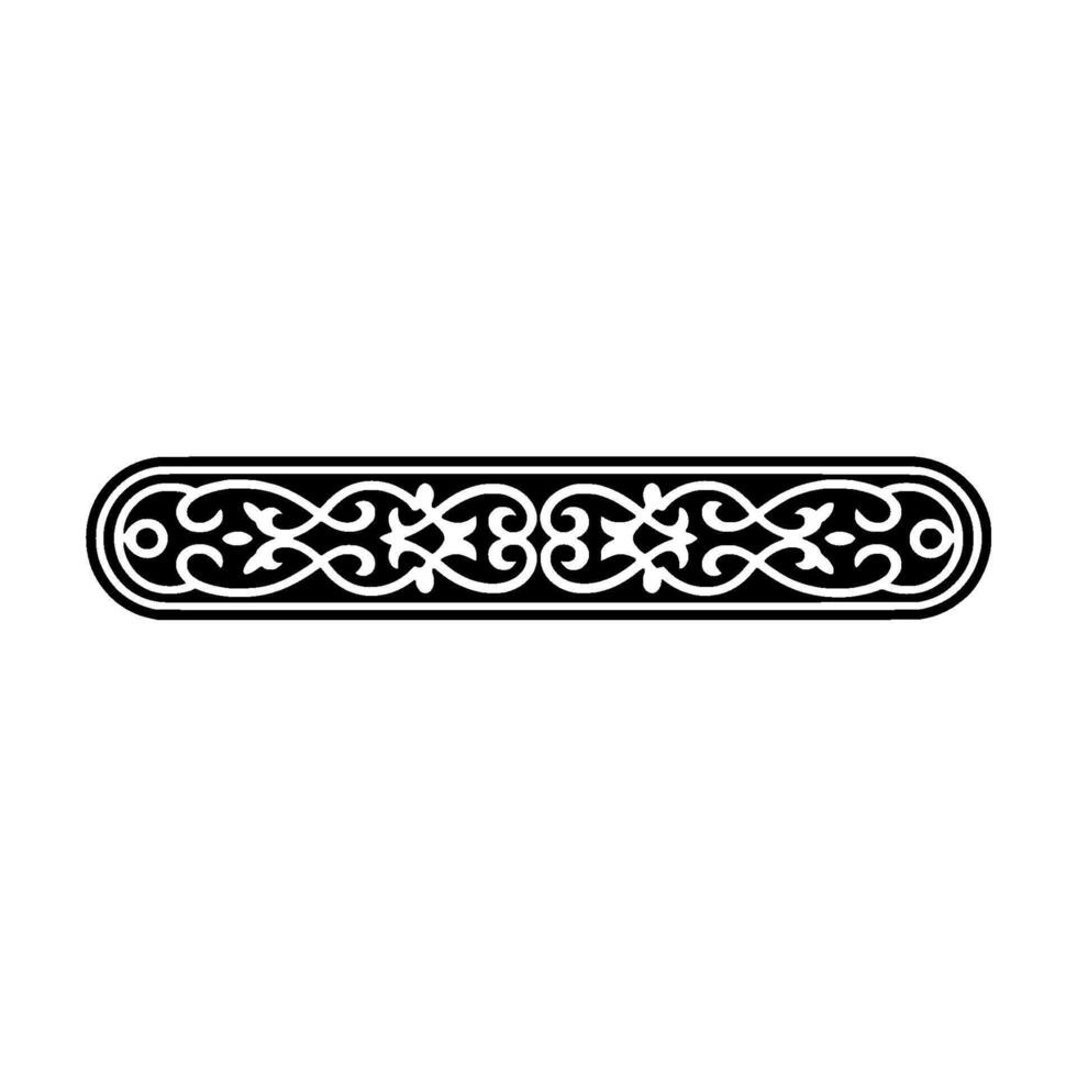 Ornamental Border Element, Black and White Swirl , Minimalist. vector