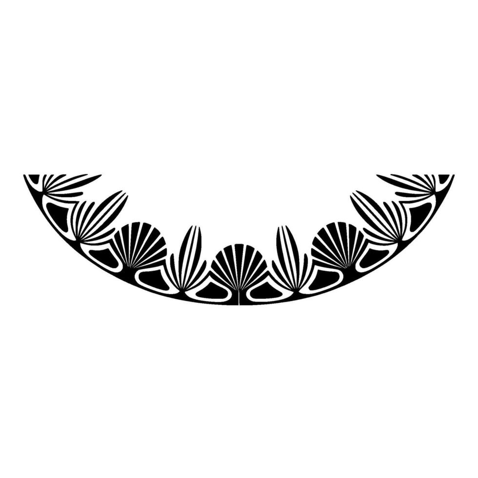 Elegant Black White Geometric Floral for Borders Embellishments. vector