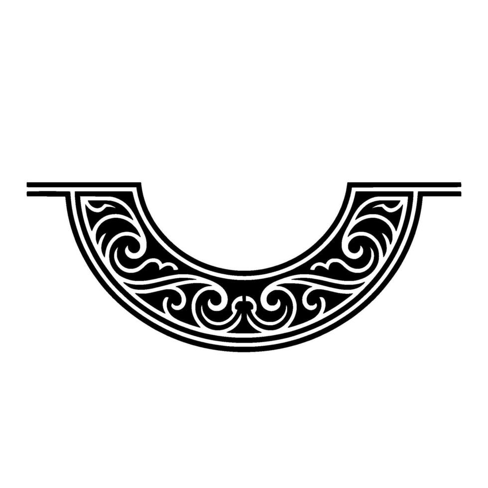 Elegant Black Flourish Ornament on White Background. vector