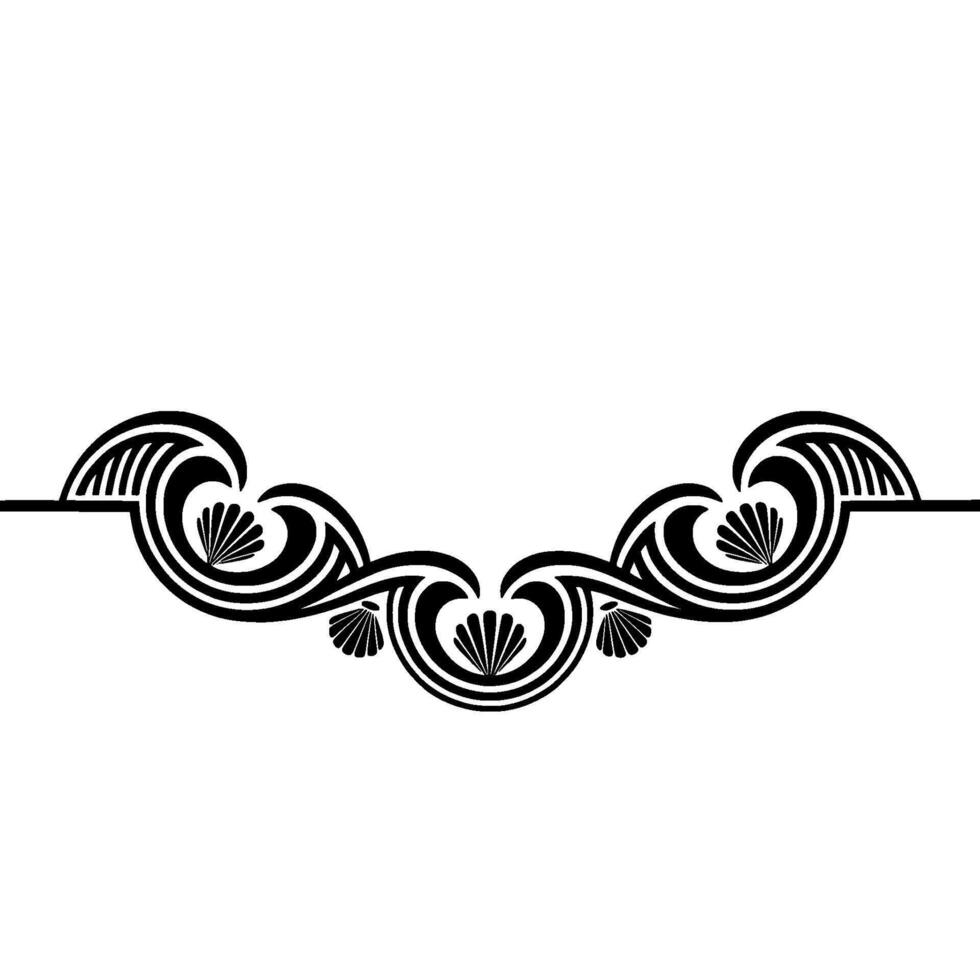 Elegant Art Deco Border in Black and White. vector