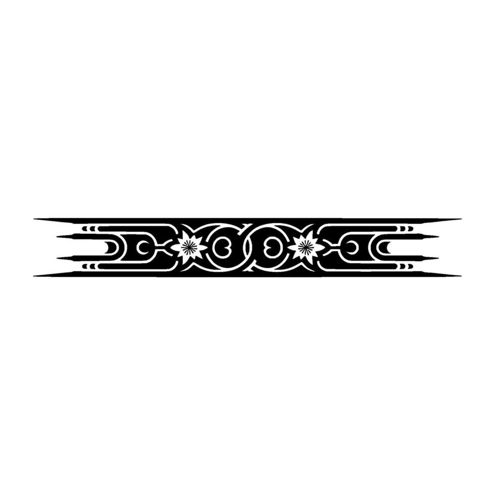 Ornate Black Border Element on White Background. vector