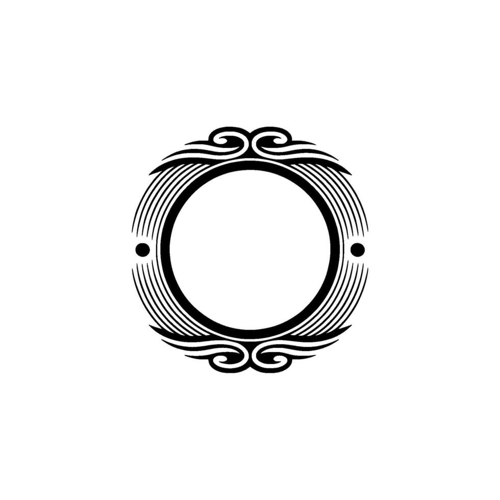 Elegant Circle Frame , Black and White , Decorative Elements. vector
