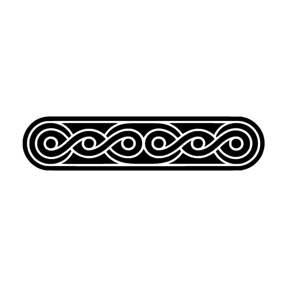 Minimalist Black Celtic Knot Border on White, Geometric. vector