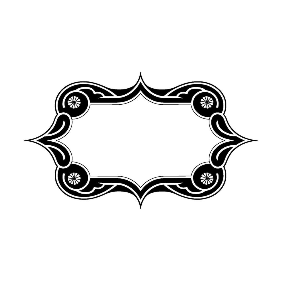 Elegant Black and White Ornamental Frame, Element. vector