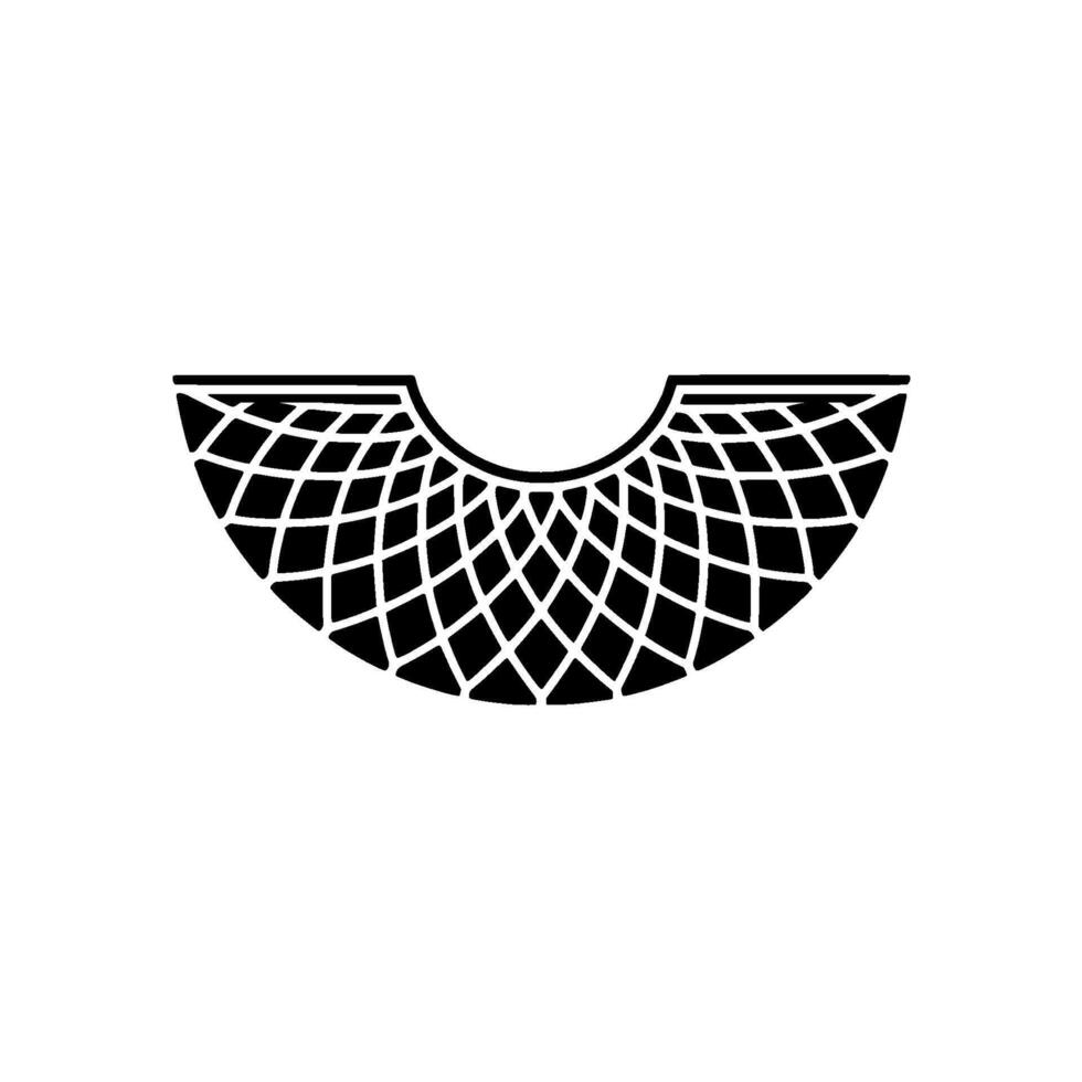 Abstract Geometric Net in Black on White, Minimalist Element. vector