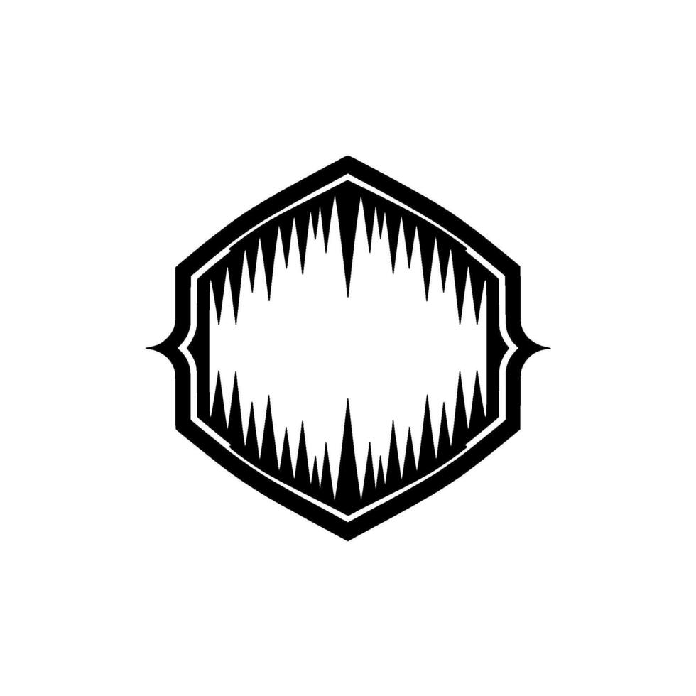 Bold Minimalist ShieldBadge with Jagged Interior Element. vector