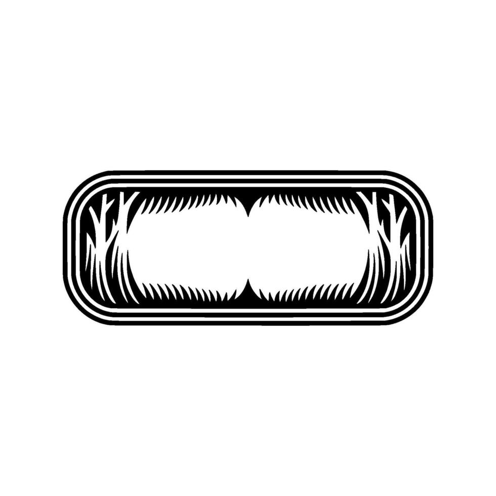 Black White Minimalist Frame with Botanical Elements. vector