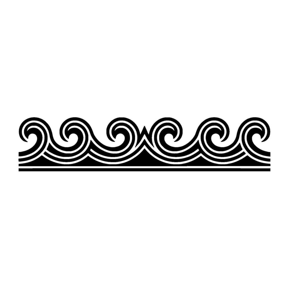 Black Wave Pattern Border Illustration. vector