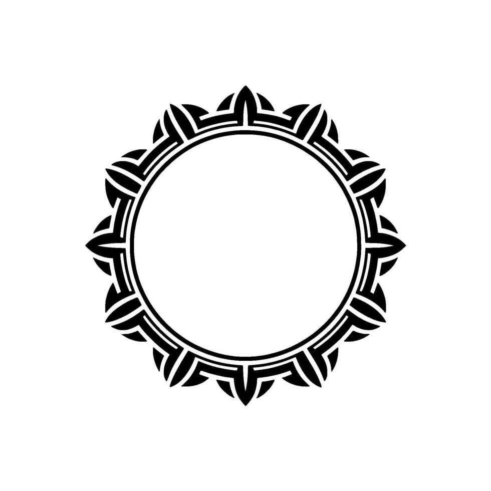 Ornate Circular Border Black White, Minimalist, Elegant. vector