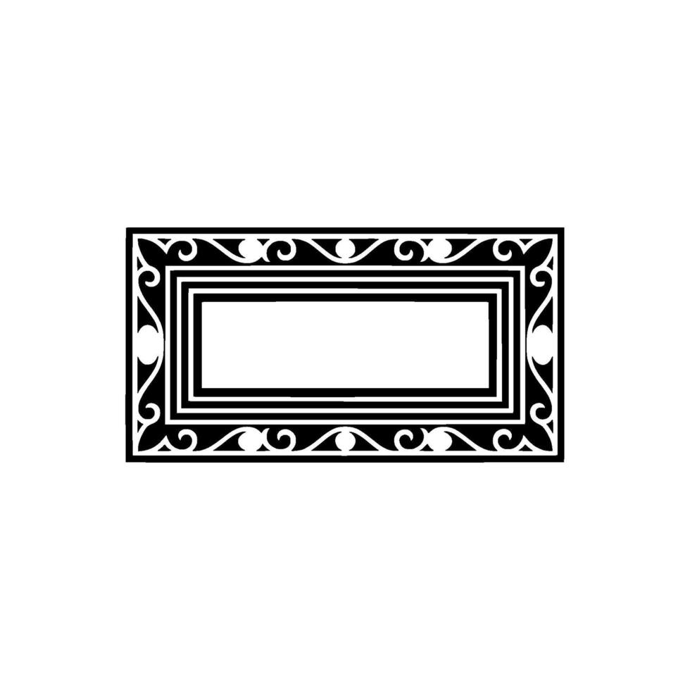 Elegant Black and White Decorative Frame , Illustration,-. vector