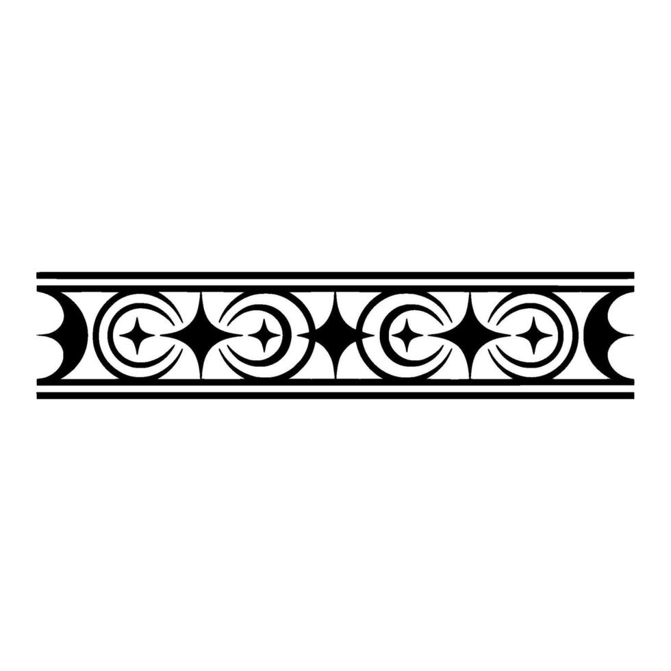 Black Geometric Border , Minimalist Ornament on White Background. vector