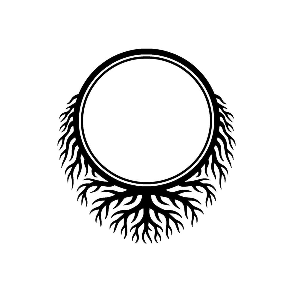 Abstract Rooted Circle Emblem, Minimalist for Branding. vector
