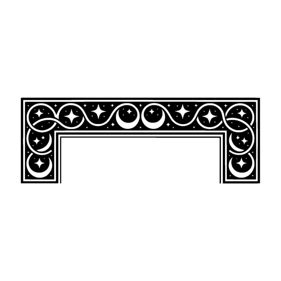 Celestial Archway Frame Black White Decorative. vector